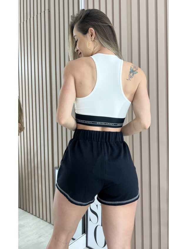 Conjunto Short Moletom Sport Studio Preto