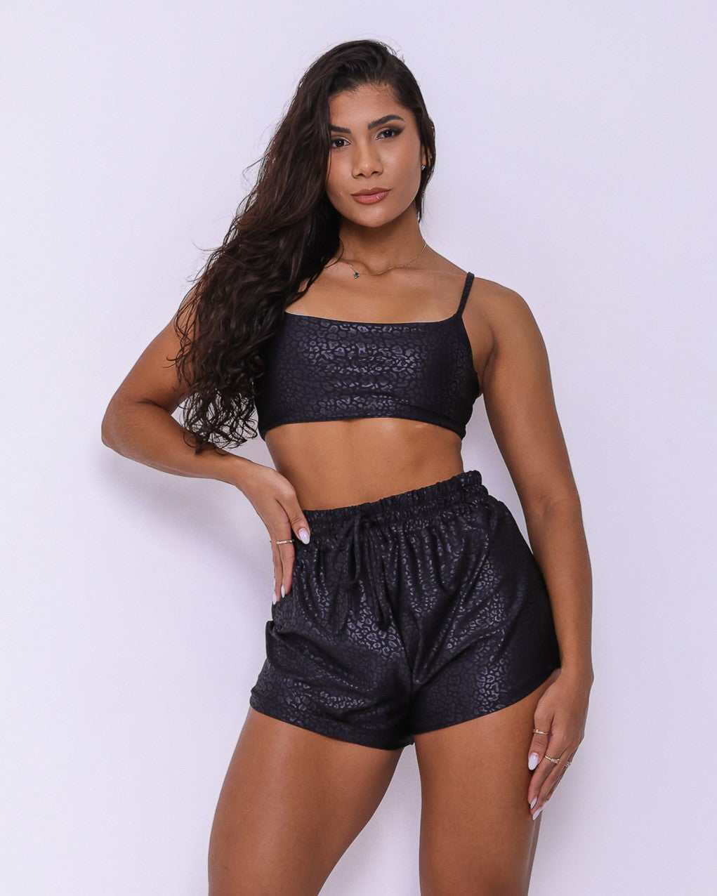 Conjunto Boxer Básico Animal Print + Top Ju