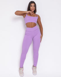 Conjunto Legging Básico Textura Valência + Top Bruna