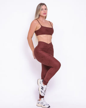 Conjunto Legging Básico Cós Cruzado Feline + Top Ju