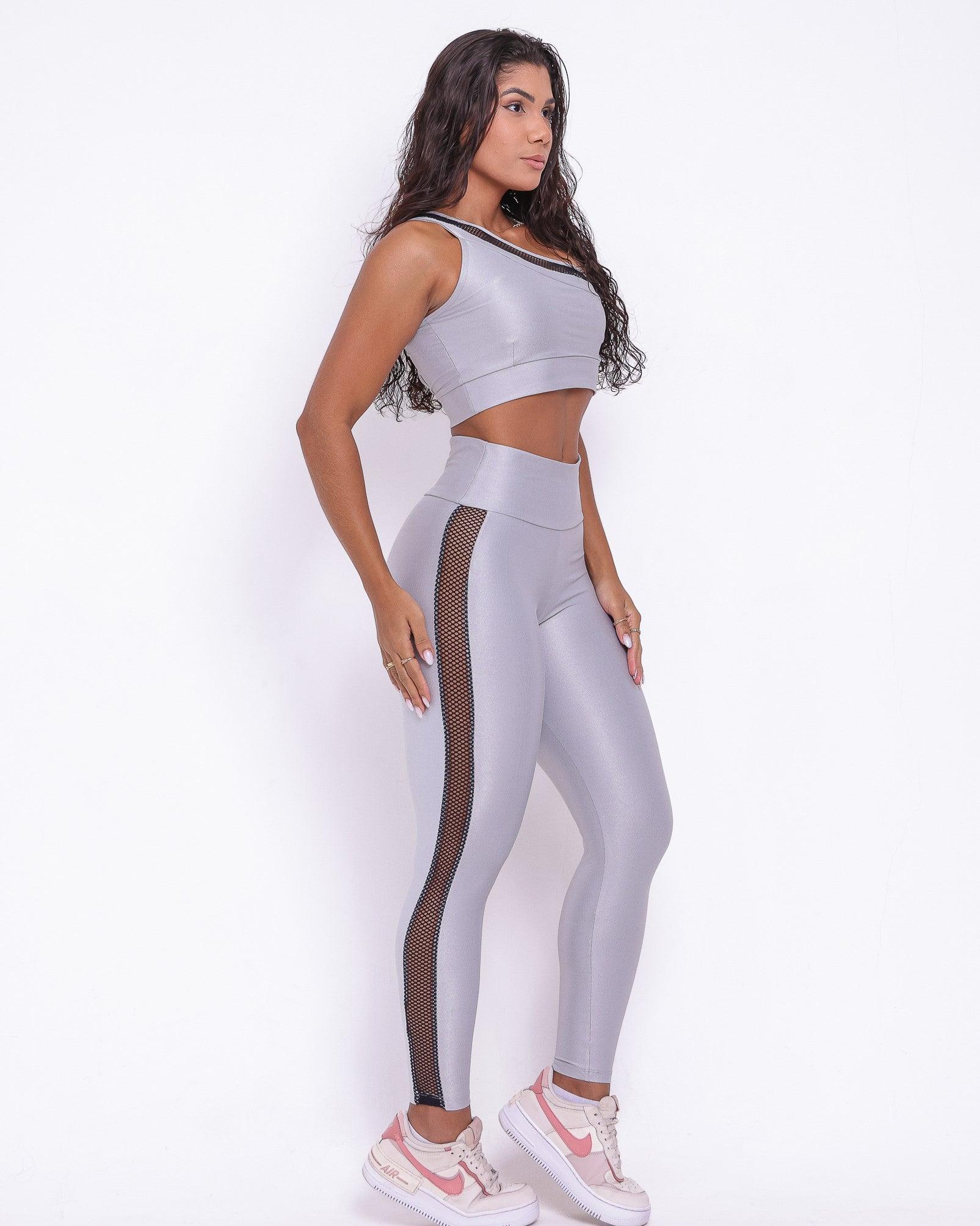 Conjunto Legging Básico Essence Tela Lateral + Top