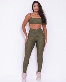 Conjunto Legging Básico Cós Cruzado Feline + Top Ju