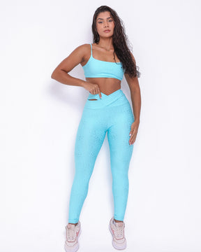 Conjunto Legging Básico Cós Cruzado Feline + Top Ju