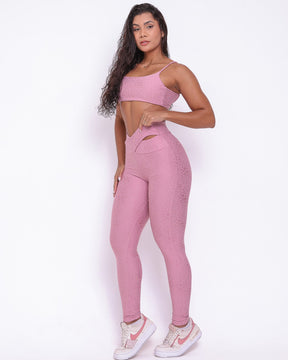 Conjunto Legging Básico Cós Cruzado Feline + Top Ju