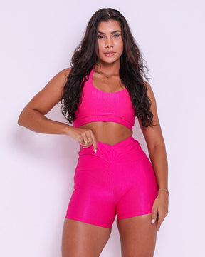 Conjunto Short Básico Cós Cruzado Compressão + Top Jhully