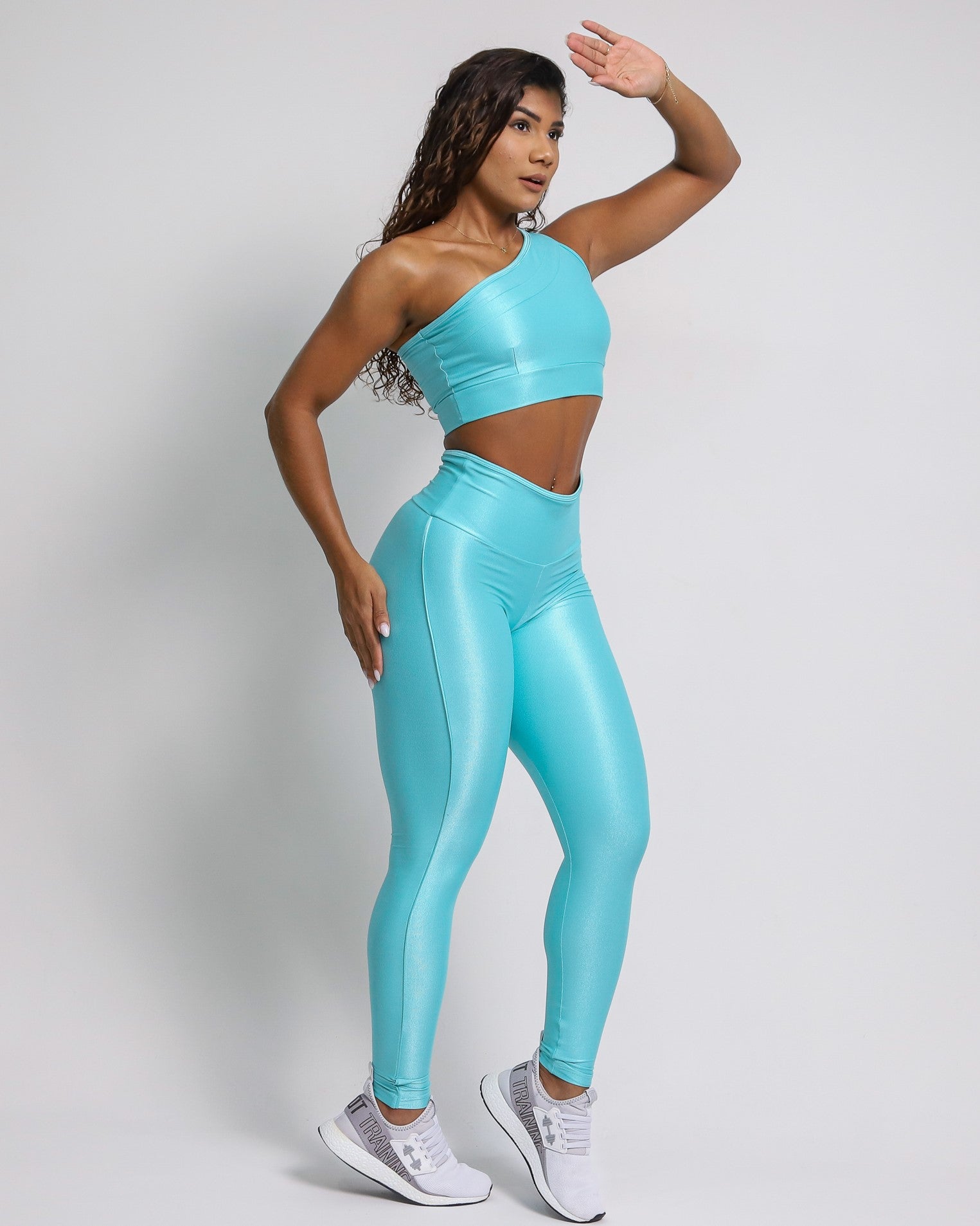 Conjunto Legging Empina Bumbum Vivo Cós Reto Compressão + Top Paloma