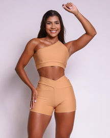 Conjunto Short Básico Cós Cruzado Light + Top Paloma