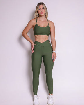 Conjunto Legging Básico Cós Cruzado Light + Top Lu