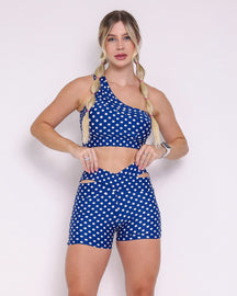 Conjunto Short Básico Cós Cruzado Estampa + Top Paloma