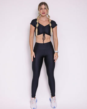 Conjunto Legging Básico Cirrê + Top Manguinha