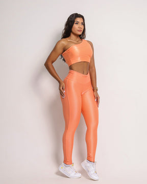 Conjunto Legging Empina Bumbum Vivo Cós Reto Compressão + Top Paloma