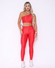 Conjunto Legging Empina Bumbum Vivo Cós Ajuste Compressão + Top Paloma