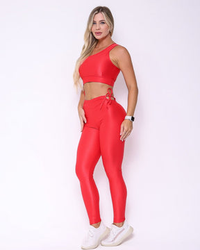 Conjunto Legging Empina Bumbum Vivo Cós Ajuste Compressão + Top Paloma