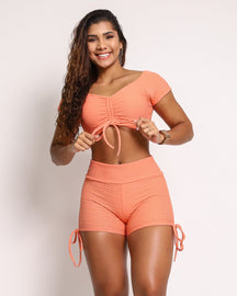 Conjunto Short Básico Cross Poliamida Textura Soft + Top