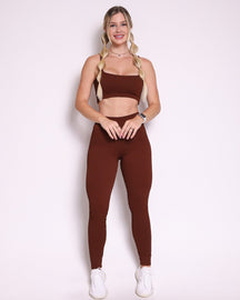 Conjunto Legging Básico Textura Valência + Top Bruna