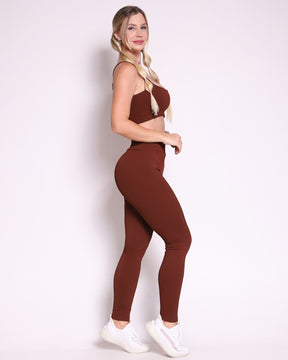 Conjunto Legging Básico Textura Valência + Top Bruna