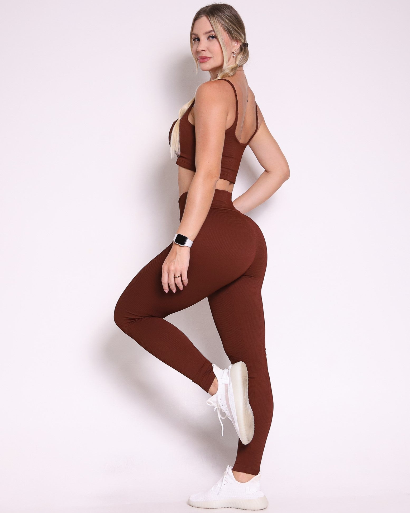 Conjunto Legging Básico Textura Valência + Top Bruna