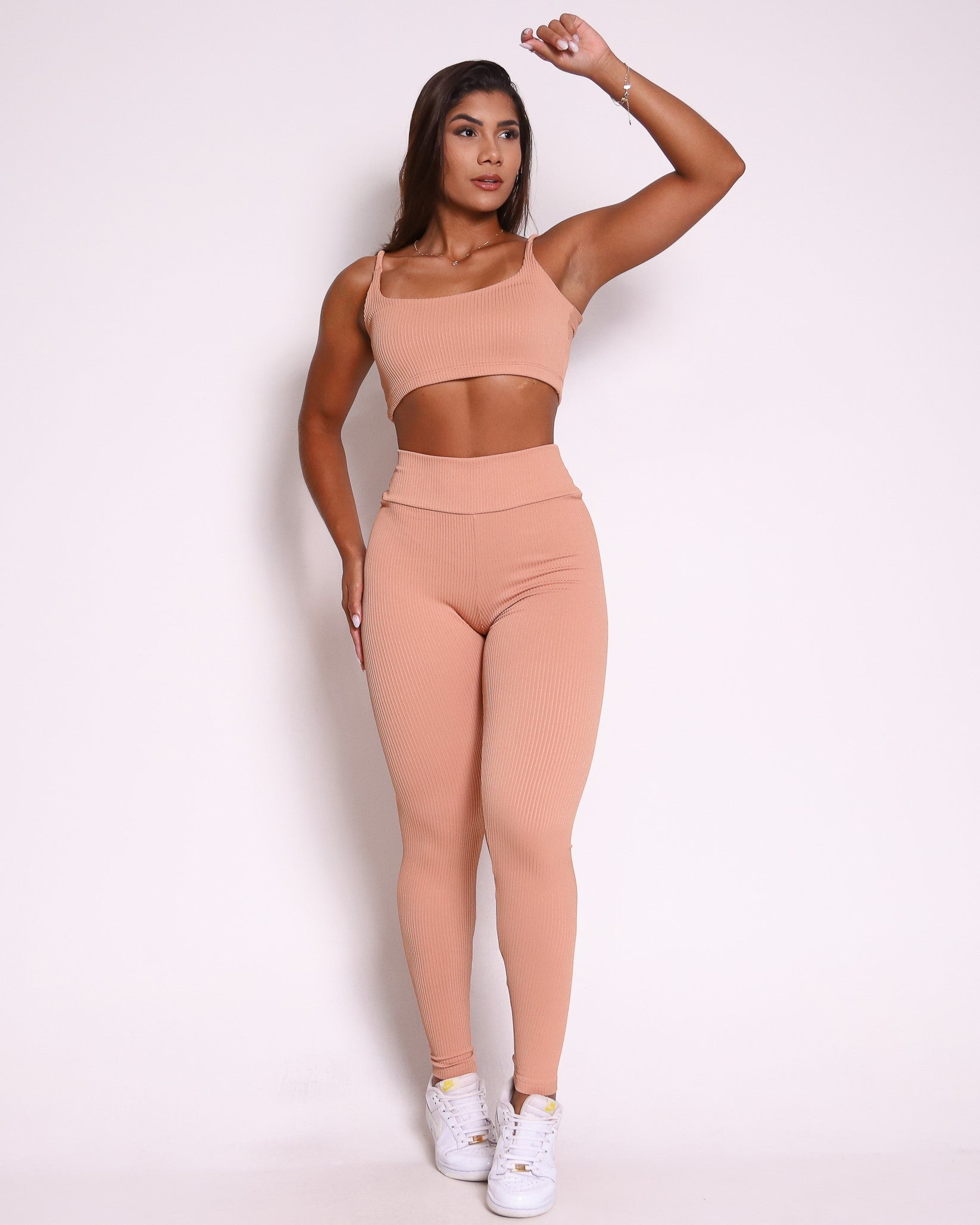 Conjunto Legging Básico Textura Valência + Top Bruna