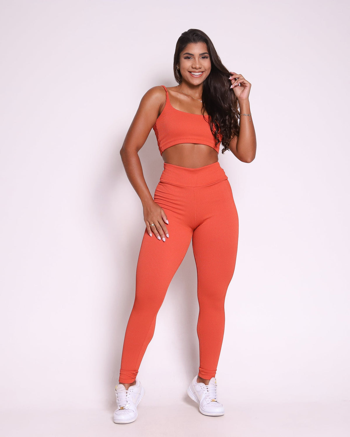 Conjunto Legging Básico Textura Valência + Top Bruna