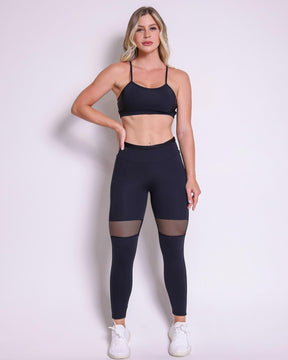 Conjunto Legging Empina Bumbum Metalic + Top