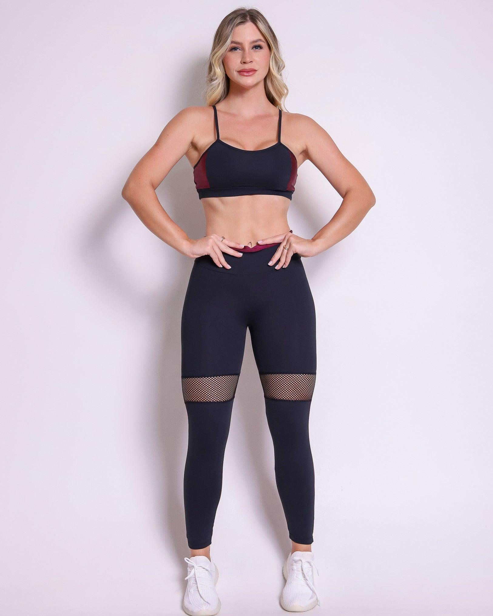 Conjunto Legging Empina Bumbum Metalic + Top