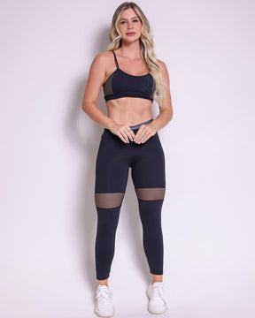 Conjunto Legging Empina Bumbum Metalic + Top