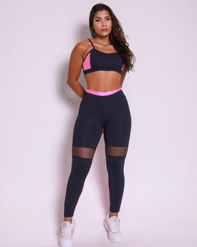 Conjunto Legging Empina Bumbum Metalic + Top