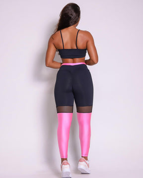 Conjunto Legging Empina Bumbum Metalic + Top