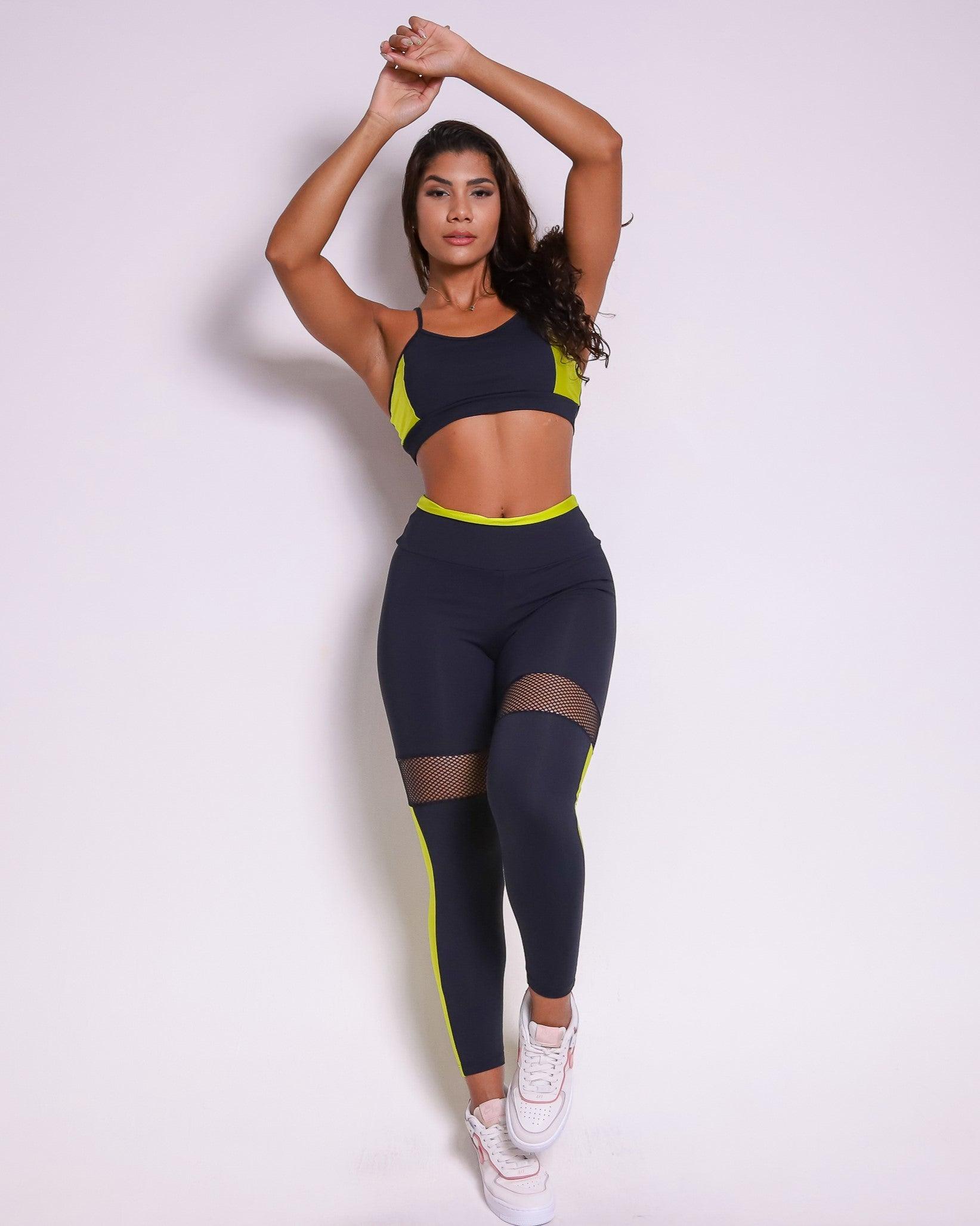 Conjunto Legging Empina Bumbum Metalic + Top