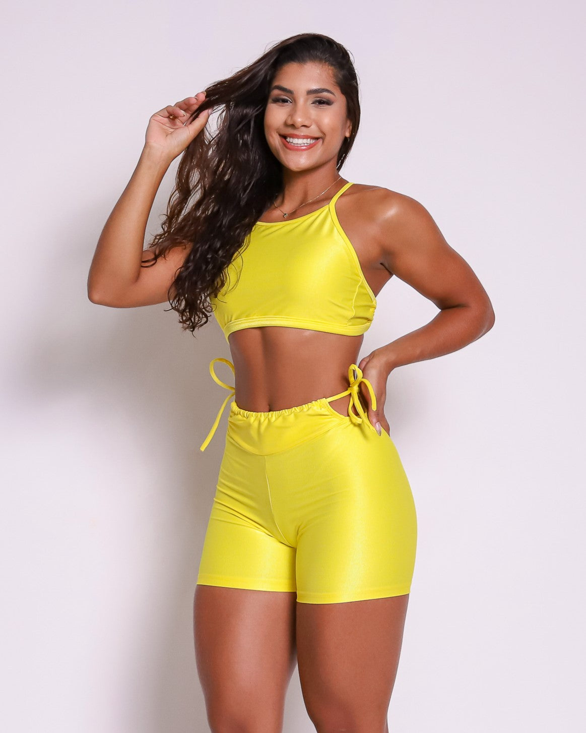 Conjunto Short Empina Bumbum Ajuste Compressão + Top Paula