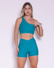 Conjunto Short Básico Cós Cruzado Light + Top Paloma