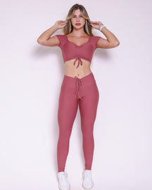 Conjunto Legging Empina Bumbum Light + Top Manguinha