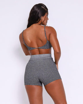 Conjunto Short Básico Jacquard Degradê Cós Cruzado + Top Ju