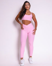 Conjunto Legging Básico Cós Cruzado Light + Top Lu