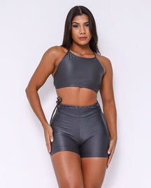 Conjunto Short Empina Bumbum Ajuste Compressão + Top Paula