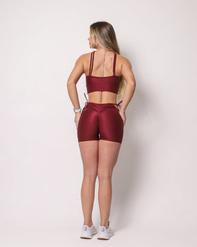 Conjunto Short Empina Bumbum Ajuste Compressão + Top Cruzado